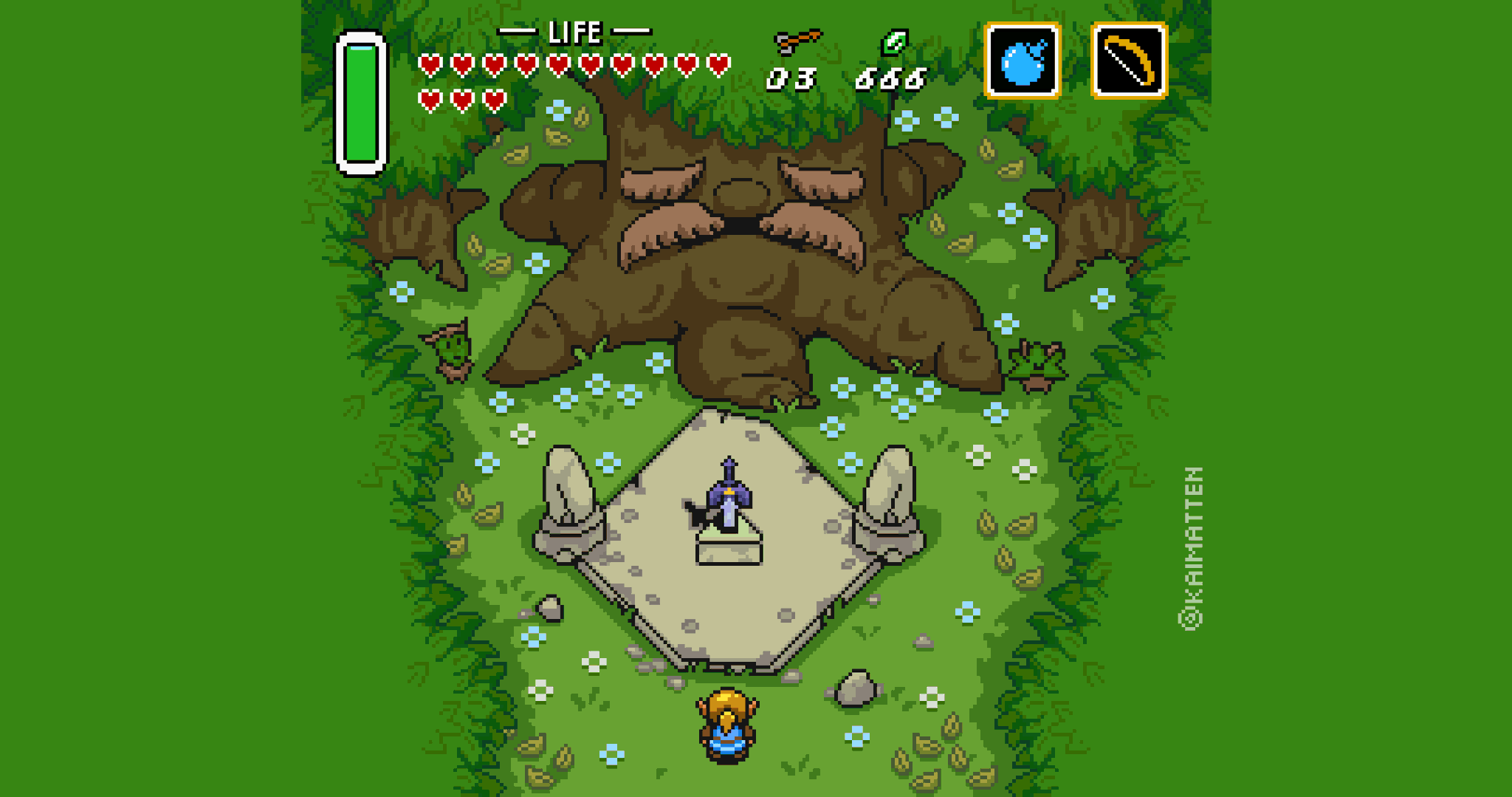 Kaimatten/John Bond is making @RogueLabyrinth on X: Another screenshot of  Zelda Breath of the Wild on SNES/A Link to the Past style Memory 17 -  Zelda's Awakening (This is just fanart, not