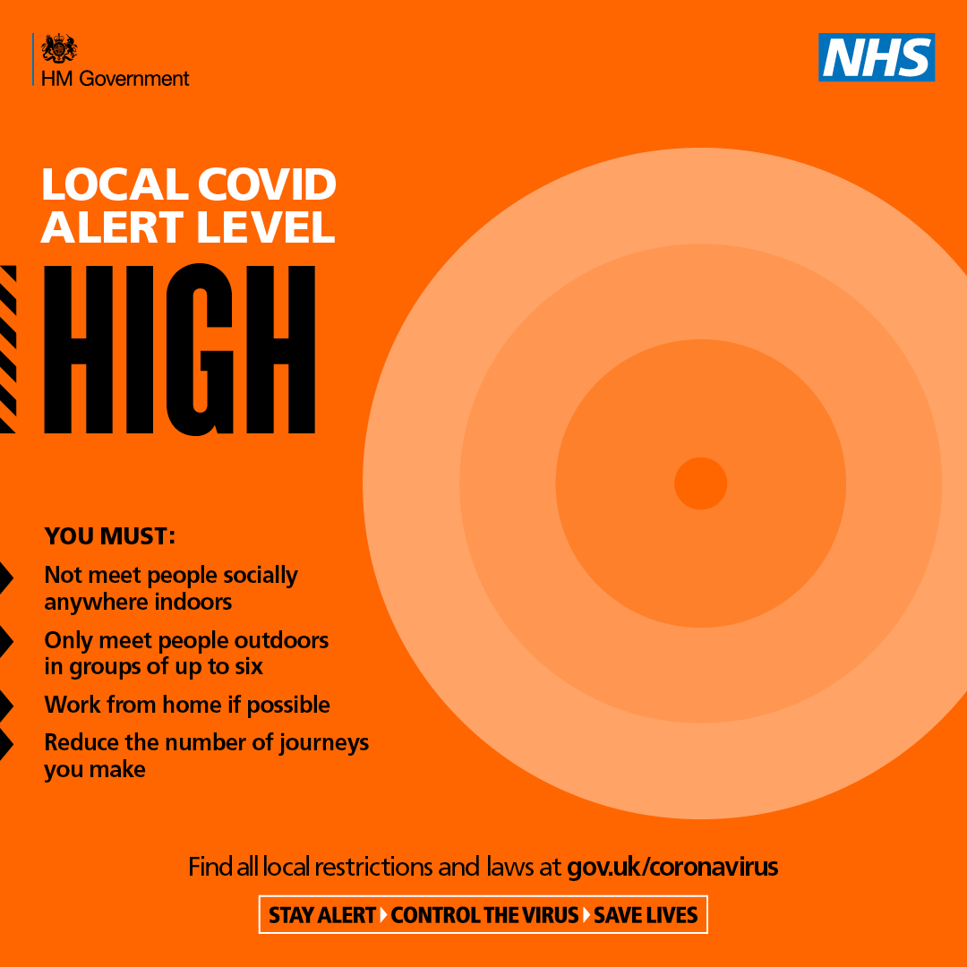 OxfordCity's tweet photo. Oxford will be moving to Tier 2 (high alert) for coronavirus.

This means you must not meet socially indoors with anyone you don’t live with – unless they’re in your support bubble.
                       
The change will take effect from Saturday morning. https://t.co/GYtCsULsON