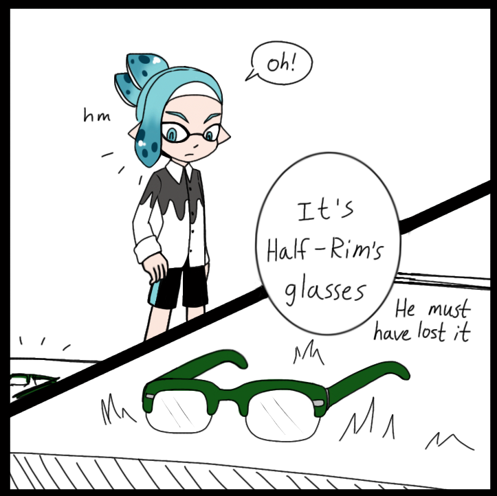 KatKitCat's tweet photo. Random Comic of Inkfall finding Half-Rim's glasses. (pt. 1)
__
#コロイカ #splatoonmanga #splatooncoroika #splatoon2 
#splatoon #splatoonhalfrim #splatoonhalfrimz #splatooninkfall #splatoonhalfrimxinkfall #halfrimxinkfall https://t.co/iVim6aoOD5