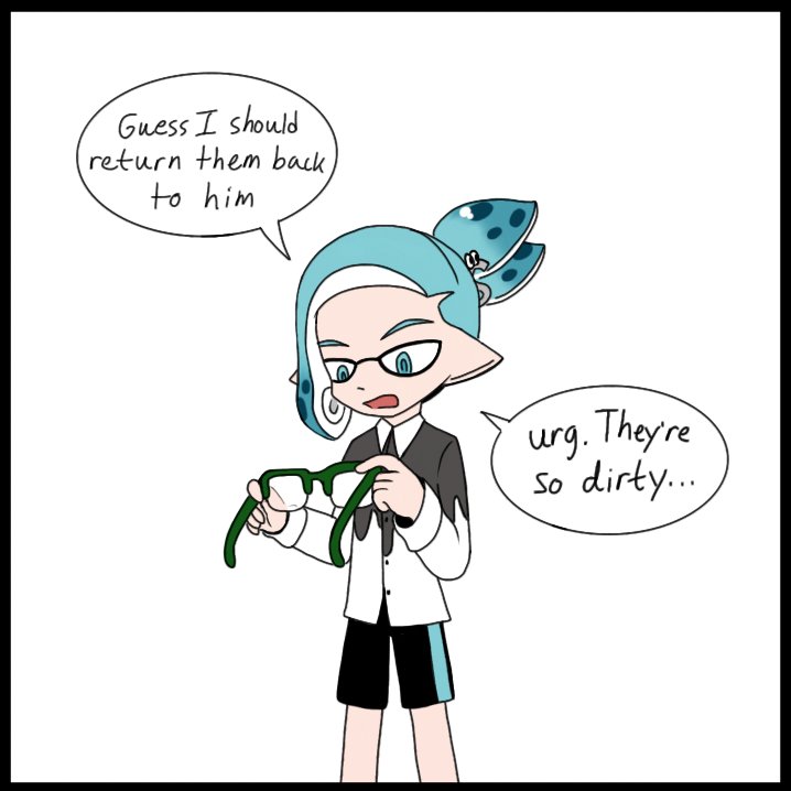 KatKitCat's tweet photo. Random Comic of Inkfall finding Half-Rim's glasses. (pt. 1)
__
#コロイカ #splatoonmanga #splatooncoroika #splatoon2 
#splatoon #splatoonhalfrim #splatoonhalfrimz #splatooninkfall #splatoonhalfrimxinkfall #halfrimxinkfall https://t.co/iVim6aoOD5