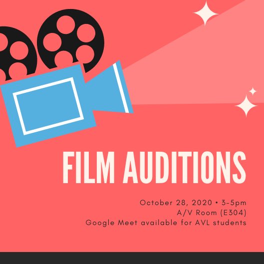 SCMediaSharks's tweet photo. Don’t forget round 2 of auditions are TODAY from 3-5pm in E304. A Google Meet link will be available on our Instagram bio. https://t.co/Lzetr36fWs