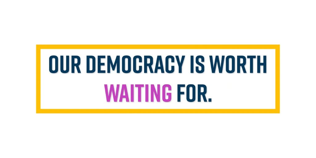 LWV's tweet photo. We may not know the final election results on election night this year. But that’s OK. Ensuring we #CountEveryVote for every eligible voter is more important than quick election results. Read more from @KaseVirginia: https://t.co/yys9hxrsCB https://t.co/FZurMkd5oD