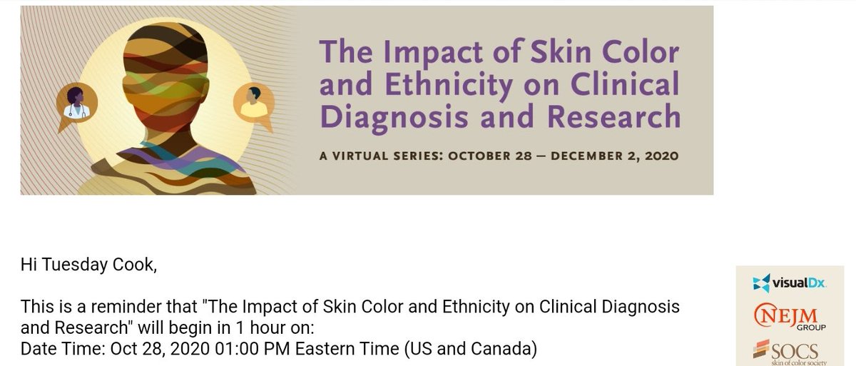 So proud of #TheNewEnglandJournalofMedicine and #SkinofColorSociety for putting together this educational series. Education is key to the practice of medicine. #healthequity #diverse presentations of diseases because of diverse PEOPLE.