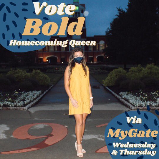 We are beyond proud to be represented on Homecoming Court by our President, Kailey Bold💙💛 Voting on MyGate closes tomorrow at 11:59 p.m.!! #shoesup #mAskΟΠ