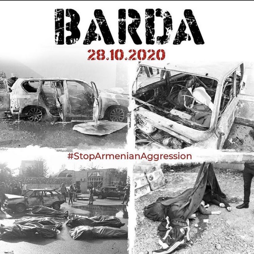 NicatTahirli1's tweet photo. Who supports Armenia, supports terrorism. It is not war. War is in front, not in Barda city. STOP donating Armenia, STOP supporting  terrorism❗
#StopArmenianTerrorism
#StopArmenianAggression 
#Karabakh 
#WarCrimes https://t.co/lmnOPs0dPV