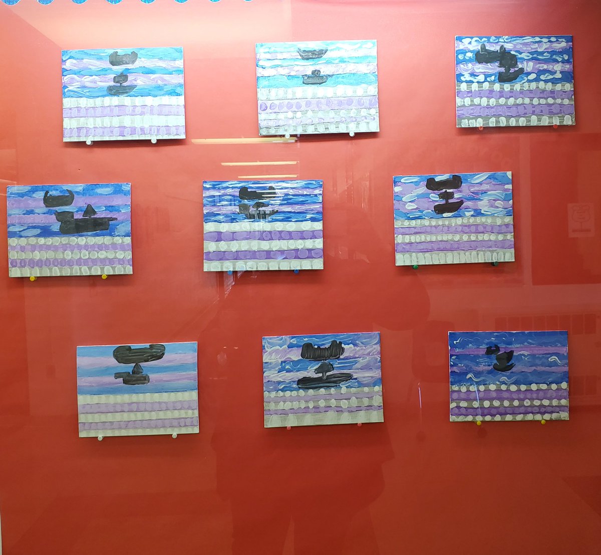 Treaties Recognition Week is next week.  Ss created these paintings with the guidance of Moses Lunham as the launch to our discussions about treaties #reconciliaction #legacyschool <a href="/DawnEuphemiaPS/">Dawn Euphemia P.S.</a> @MsGambleLKDSB <a href="/downiewenjack/">Downie Wenjack Fund</a>