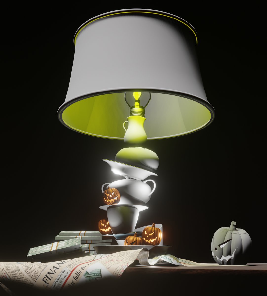 AsyncArt's tweet photo. "All Hallow's Eve" by @buzz_lightning is one of our #AsyncHalloween entries. 

A celebration of spooky season as well as the downturn of fiat currency. 👻

Available for bidding: https://t.co/hNg2OkyVMI

#AsyncArt #ProgrammableArt #NFTs https://t.co/OsnklqqPcT