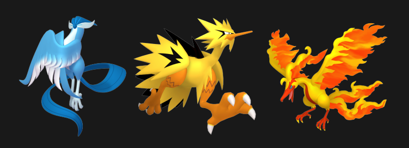 Grant Smith on X: I didn't know the shiny coloring for the Galar birds is  their original colors. These look awesome!  / X