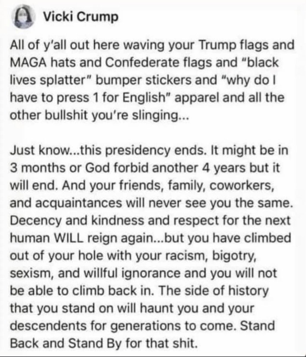 jgaarciaaa's tweet photo. 100% agree! His time is going to come to an end no matter what❗️ #YouAreARacist #HauntedForever https://t.co/AP5fc5oePz
