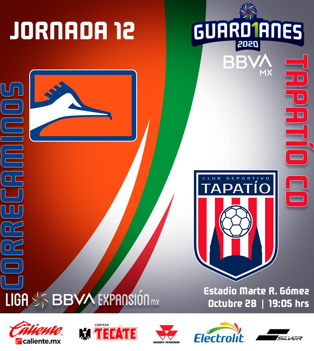 Hoy juega #Correcaminos
El equipo Naranja recibe a #Tapatío, como parte de la Jornada 12 de la Liga Expansión MX.
El paetido esta programado a las 19:05 horas y será transmitido por la cadena ESPN.
#SomosMásCanchero https://t.co/JgvHewQYrj