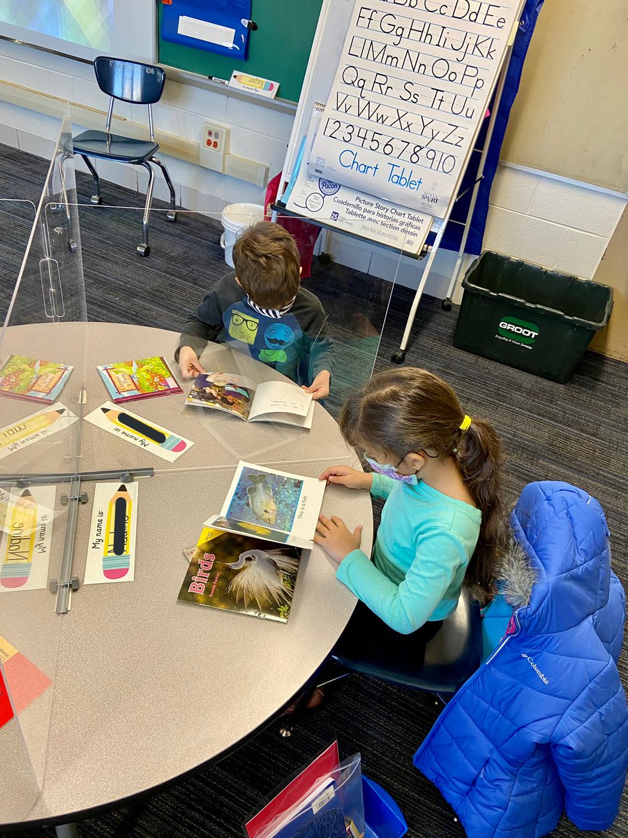 Ms_Charlesworth's tweet photo. Shhhh... readers hard at work! These kindergarten readers learned what private reading looks like and sounds like in reading workshop today! #CougarCountry #63success @sussman_howard @EllianEydis @EastMaine63 https://t.co/fEEYgVFJ53