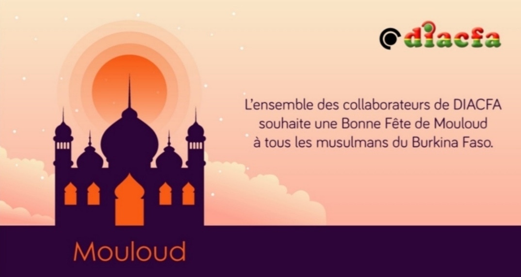DiacfaBF's tweet photo. {célébration}
L'ensemble des collaborateurs de DIACFA souhaite une bonne Fête de Mouloud à tous les musulmans du Burkina Faso. https://t.co/3eoiOilDbY