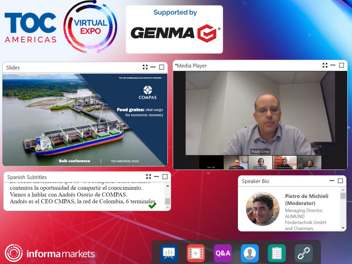 mundomaritimo's tweet image. Paulo Lima de Aumund y moderador del panel &quot;The Bulk Shipping Outlook&quot;, da por concluida la sesión así como el segundo día de conferencias de #TOCAmericasVirtualExpo #TECHTOC #TOCAmericas @TOCWorldwide