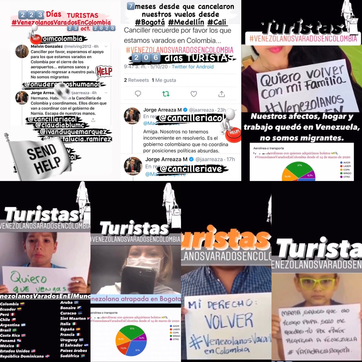 @IAIM_VE Dia 2️⃣2️⃣8️⃣
No necesitamos plan sino Humanidad. Venezolanos varados por #COVID-19 aún varados después de casi 8️⃣meses ¿hasta cuándo la maldad la mentira? No es hasta después de 6-7meses que activan algunos ✈️ desde algunos países SOMOS MILES con ✈️ cancelados
#28Oct https://t.co/rttOGPkh4t
