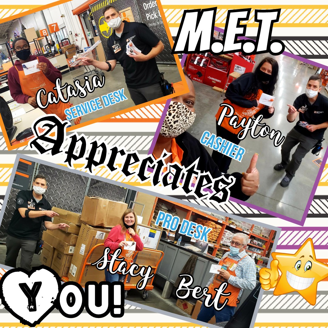 🛠ESSENTIAL❓⚙Most DEFINITELY‼️🧰 M.E.T. never😲 UNDERESTIMATES👍🏾 the POWER🤜🏾 to say, 🙌🏾 THANK  YOU🤩 to our Rock⭐Star 😃Cashiers, ✅Service Desk &amp; 📊PRO Team associates during C.A.M. Appreciation! @BreeHarrisTHD <a href="/dgreen1407/">Dustin Green</a> <a href="/realTGBlair/">Tyler Blair</a> #3DaysLeft #TYgoesAlongway  #CAM2020