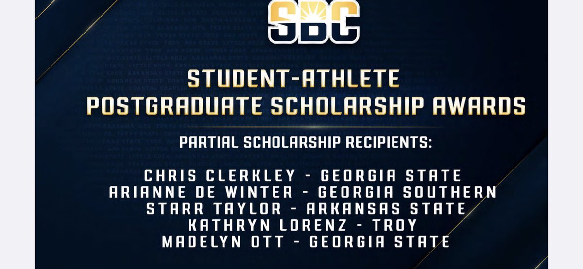 Congratulations to former @Astatewb player Starr Taylor on being awarded a SBC PostGraduate Scholarship. Taylor is currently pursuing her doctoral degree in Physical Therapy #wolvesup