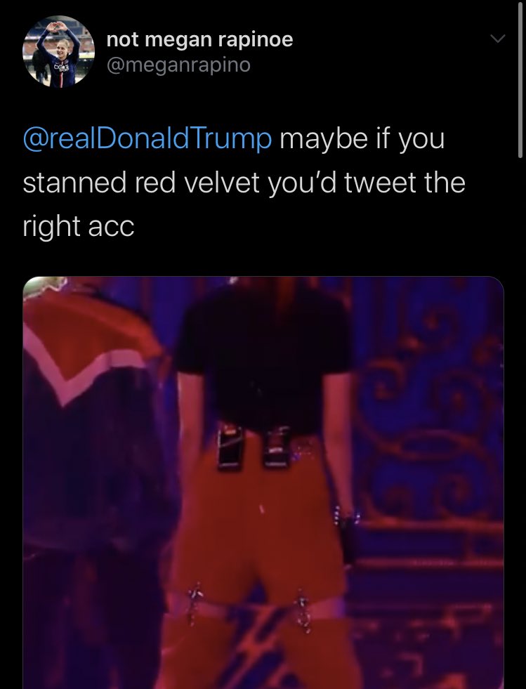 trump tagging a red velvet stan on accident