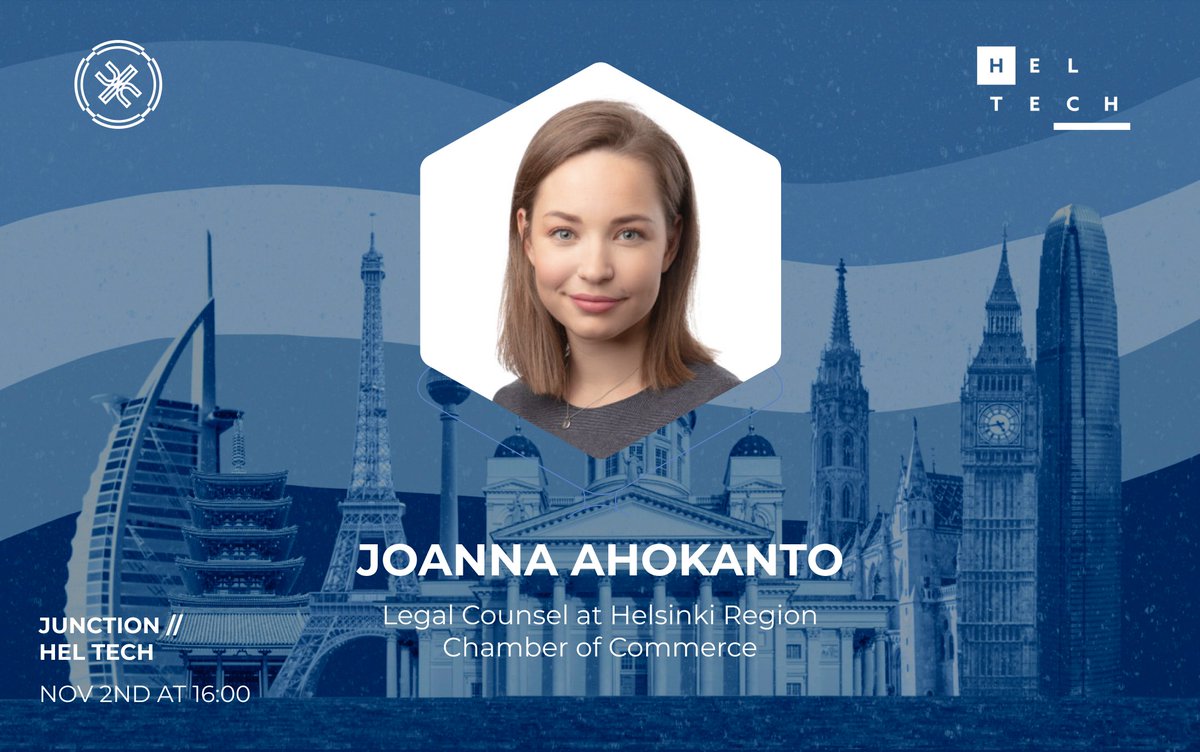 Please welcome the guest speakers for our next week event
Andrew Kolokolnikov- Head of Talent Acquisition <a href="/maas_global/">MaaS Global</a> (Whim)
Joanna Ahokanto- Legal Counseling Service Officer <a href="/Kauppakamari/">Kauppakamari</a> 
Daniel Rahman- CEO <a href="/integrify_io/">Integrify Academy</a> 
👉Ticket- bit.ly/HelTech-ticket 
📅4:00pm 02 November