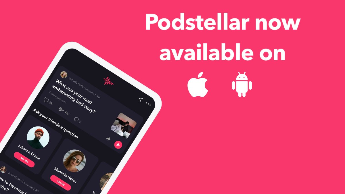 podstellar's tweet image. 🎉 Podstellar is now available on android and ios!

Download it and ask your friends questions!

#podstellar #qa #questionanswers #questionandanswer #question #answer #marketing #ios #android #social #socialnetworking