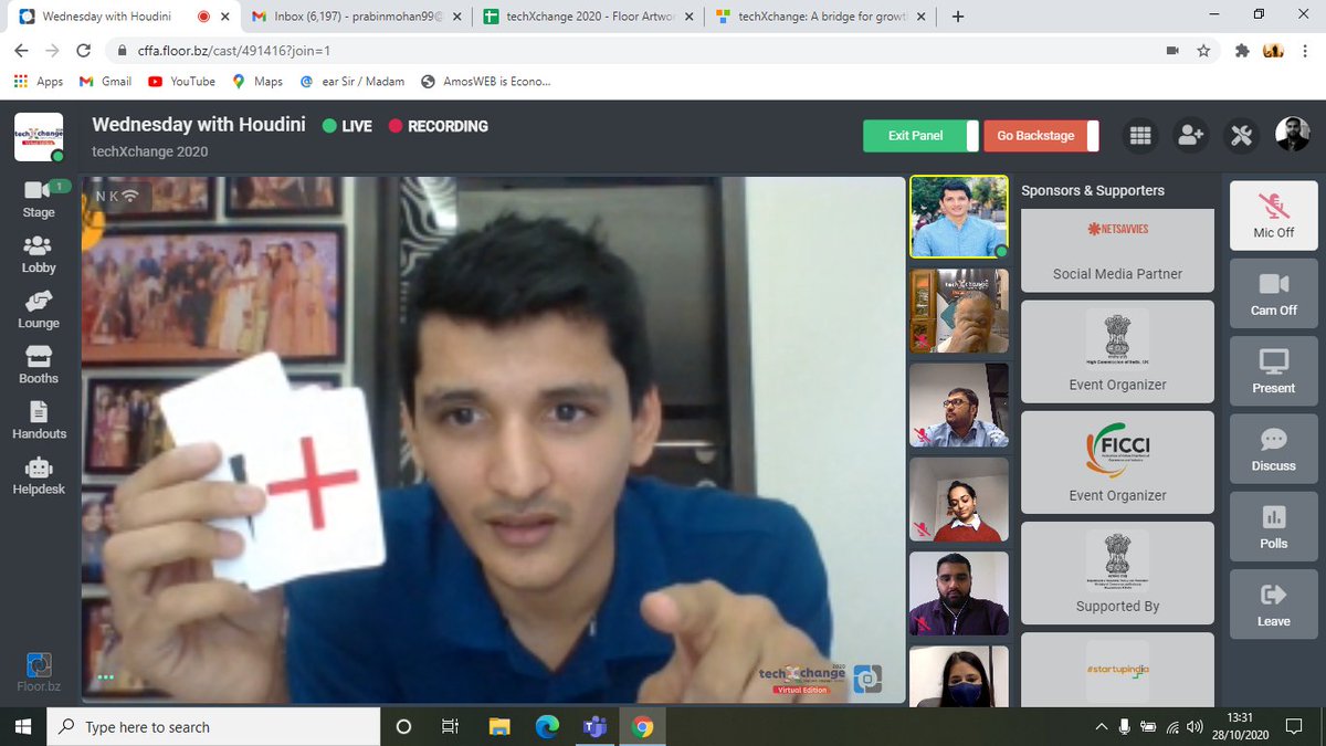 techXchange2020's tweet image. Day 3: Howdini
Our first entertainment evening left the audience awestruck with stunning tricks performed by well-known mentalist and illusionist, Mr. Nilesh Kasat. This fun and interactive session lightened the vibe and left the audience glued to their screens!
