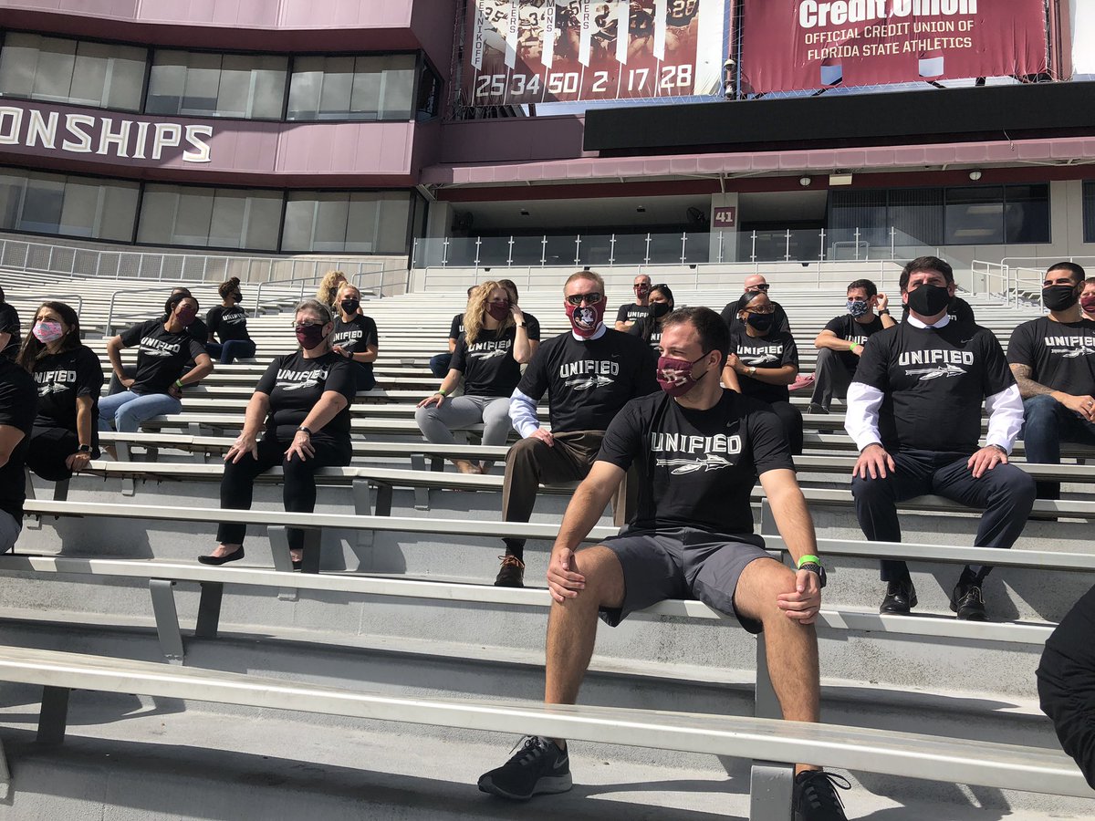 M_Alford11's tweet photo. A little behind the scenes look at todayโs photo shoot. Proud to be #FSUnified as part of @theACCโs #UnityWeek with other FSU @Seminoles & @SeminoleBooster. ๐ข #GoNoles #OneTribe https://t.co/AfVhEd2FYw