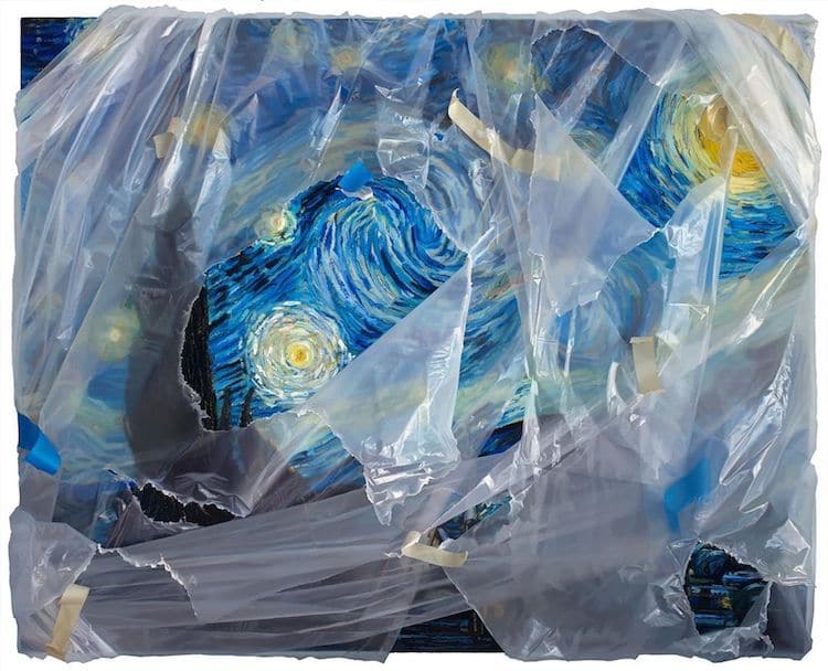 Rainmaker1973's tweet photo. Artist Robin Eley is a master of painting illusions. Recently, he has created a series of mind-boggling canvases that appear to be wrapped in clear plastic film and tape—but in reality it's all expertly painted by Eley himself [read more: https://t.co/UO5t1Eak2W] https://t.co/jwZfmDIvQO