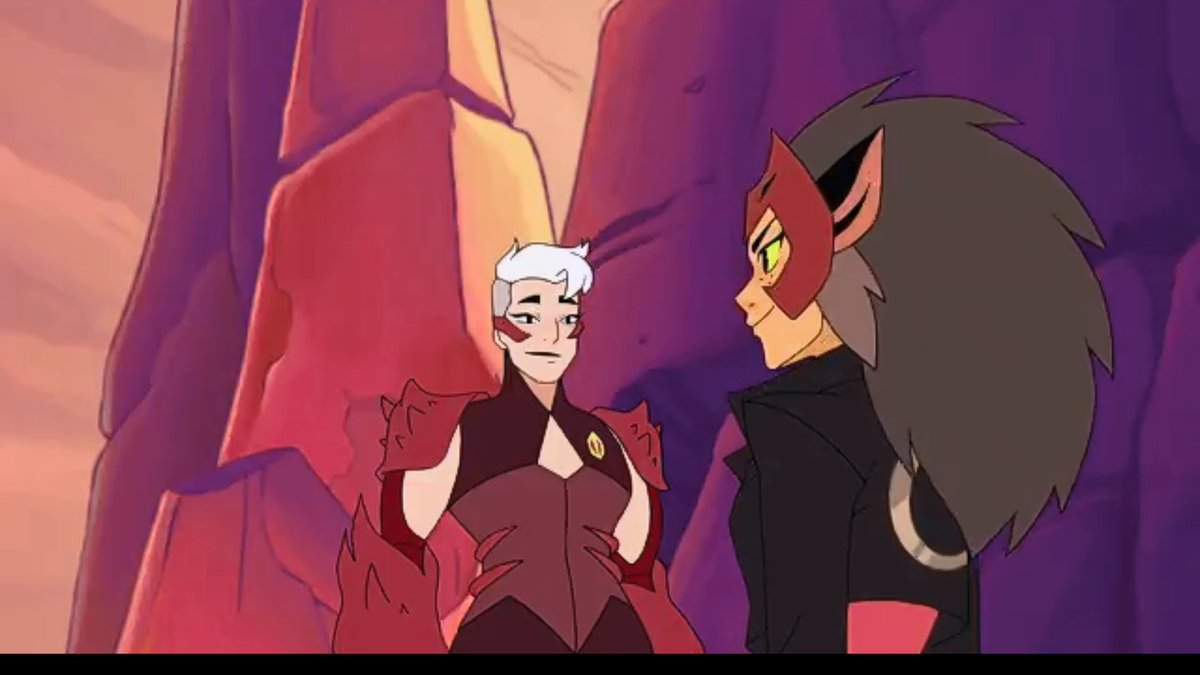 Season 3   Outside of the Fright-zone 26: Catra's true self starts to emerge when she's mere days away from toxic environments.She's kinder towards Scorpia,more open and soft.