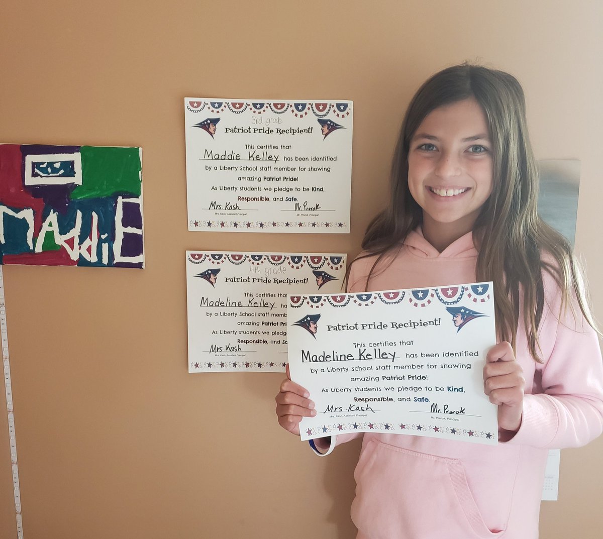 Three years at Liberty, three Patriot Pride awards. I'm so happy she continues to be a responsible and caring human being! 💗 my Maddie D! <a href="/Liberty_D135/">Liberty School</a> @Prorok_Liberty <a href="/Lyons_Liberty/">Sean Lyons</a>