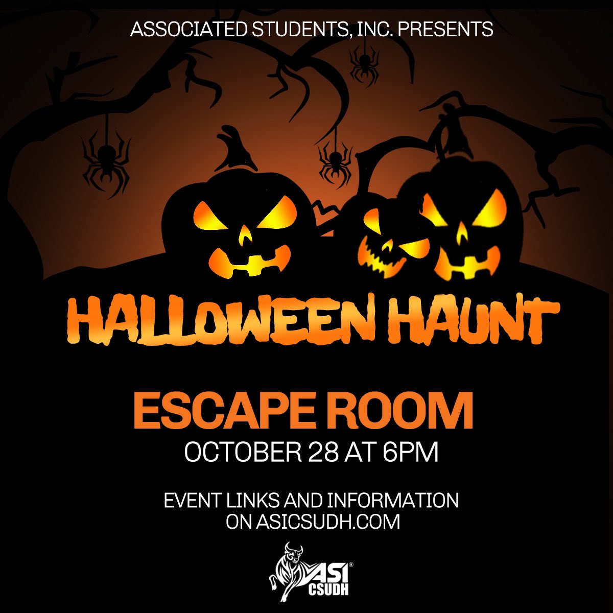 ASICSUDH's tweet image. Join us today at 6pm for our Virtual Escape Room, that will test your wits and your ability to survive.🏢 Please arrive ten minutes early with your group as this event is first come, first serve.
#ASIHalloweenHaunt2020 #ASICSUDH
🔗Access the event link in our bio