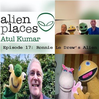 AtulsEarth's tweet photo. #AlienPlaces Episode 17 is out now! With Ronnie Le Drew @PunchAnd, the #Puppeteer behind Zippy from #Rainbow, #Labyrinth and #Muppets Christmas Carol! 

#Alien has AMAZING chats with #Zippy, #Dodo, #Beaver and another alien!

Listen on Spotify or via: https://t.co/4Fi4pZsgXH https://t.co/uT6UL3WVZw