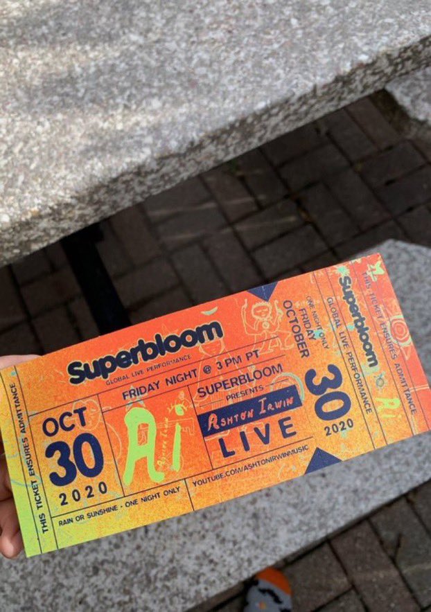 It looks like Ashton Irwin is hosting a Superbloom Global Live Performance for ONE NIGHT ONLY (Rain or Shine) this Friday, October 30th at 3 PM PST! <a href="/Ashton5SOS/">Ashton Irwin</a> will be hosting this performance on his YouTube channel YouTube.com/AshtonIrwinMus… 💚