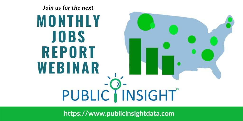 How do you stay on top of an ever-changing #jobmarket? Each month we take an immersive dive into the latest #labormarket data &amp; analyze the impact from various #data sources.  

Join us 11/5 at 2pmEST for our next Jobs Report Webinar publicinsightdata.com/solutions/insi…

#jobsreport #powerbi