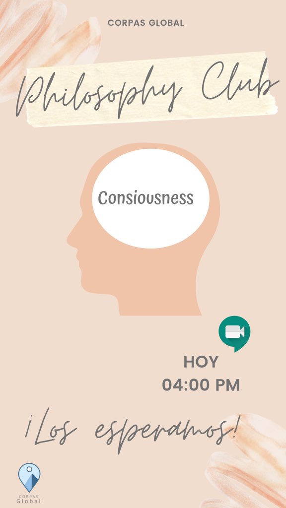 CorpasGlobal's tweet photo. No te pierdas hoy nuestro philosophy Club 🌟 4 PM https://t.co/wgy9GNyVbz