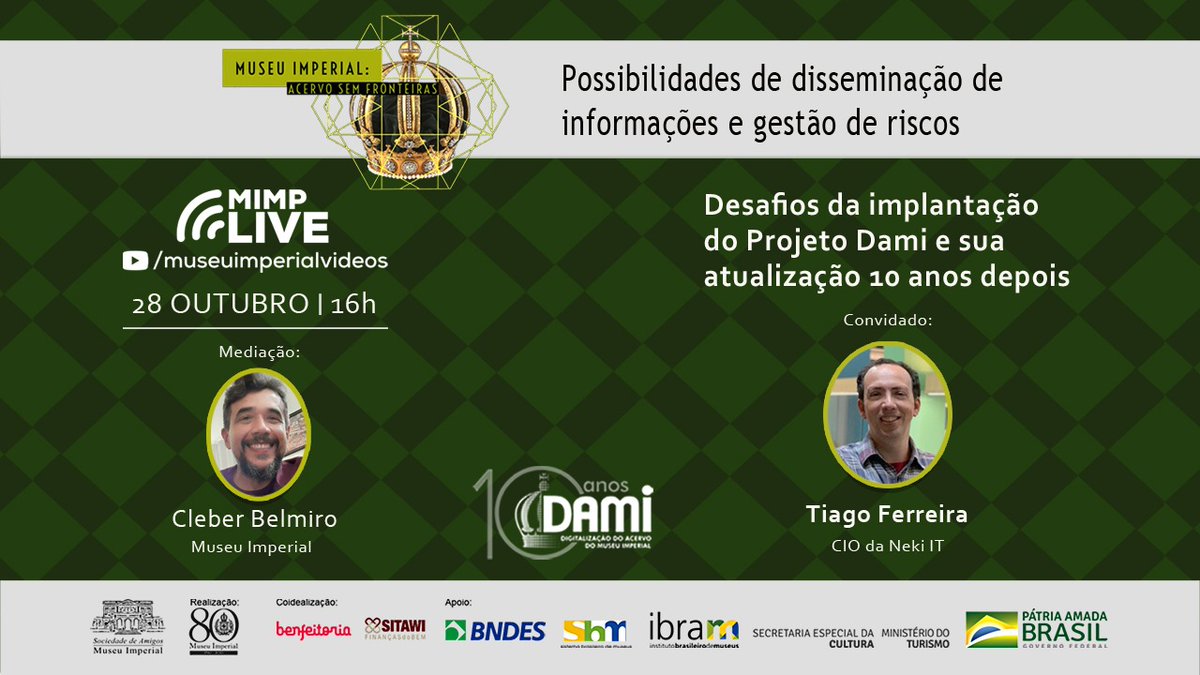 Neki_IT's tweet photo. Nosso CIO, Tiago Ferreira, participa agora como convidado da live de "Possibilidades de Disseminação de Informações e Gestão de Riscos" juntamente com Cleber Belmiro do Museu Imperial

Assista pelo link: https://t.co/rFnaXgEy60 https://t.co/yy7WWOIwlP