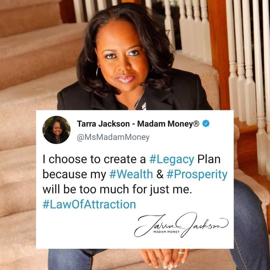 MsMadamMoney's tweet photo. I choose to create a #Legacy Plan because my #Wealth &amp; #Prosperity will be too much for just me! #IJS #LawOfAttraction
.
.
When you plan to leave a #Legacy the universe perpetuates opportunities, resources and people to make it happen. #AskReceive #GiveR… https://t.co/FgqTkQbd6f https://t.co/pGAQ5yHIzs