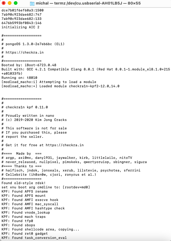 dlymension's tweet photo. Exploit3d : iOS 14 jailbroken on iPhone 7 (A10) using patched version of checkra1n. You have to disable password tho.👀 https://t.co/yk9UlL6eTs
