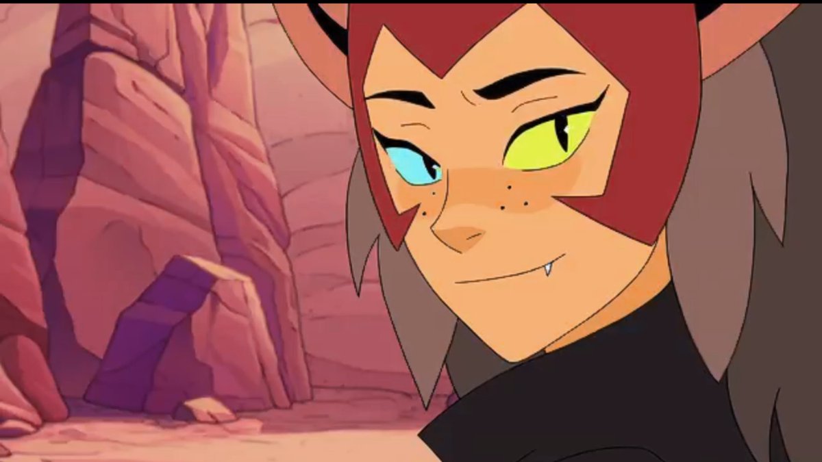 Season 3   Outside of the Fright-zone 26: Catra's true self starts to emerge when she's mere days away from toxic environments.She's kinder towards Scorpia,more open and soft.