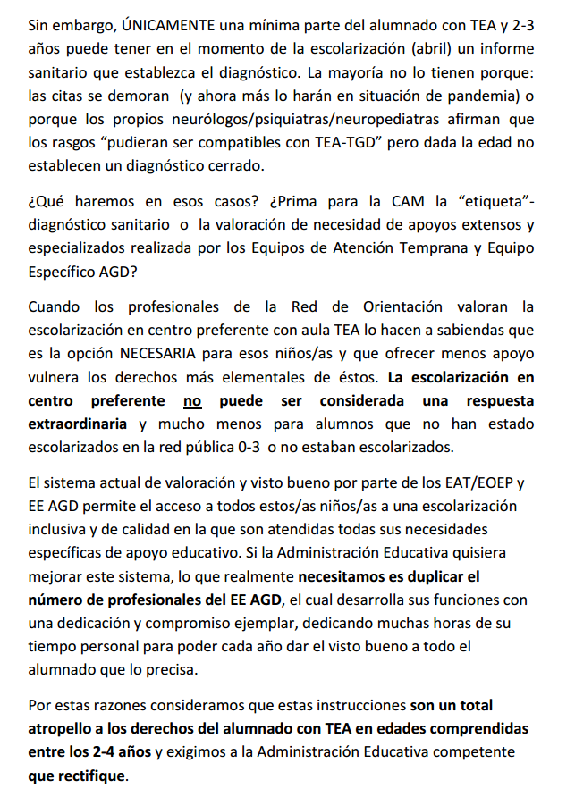 Un nuevo ataque por parte de la Comunidad de Madrid, firmado por el Director General <a href="/Nachetemartin/">Nacho Martín Blasco</a> hacia el alumnado con NEE... concretamente el alumnado con TEA. Es un despropósito el procedimiento que quieren imponer.
Gracias <a href="/CGTMadrideduc/">CGT Enseñanza Madrid</a> por este comunicado