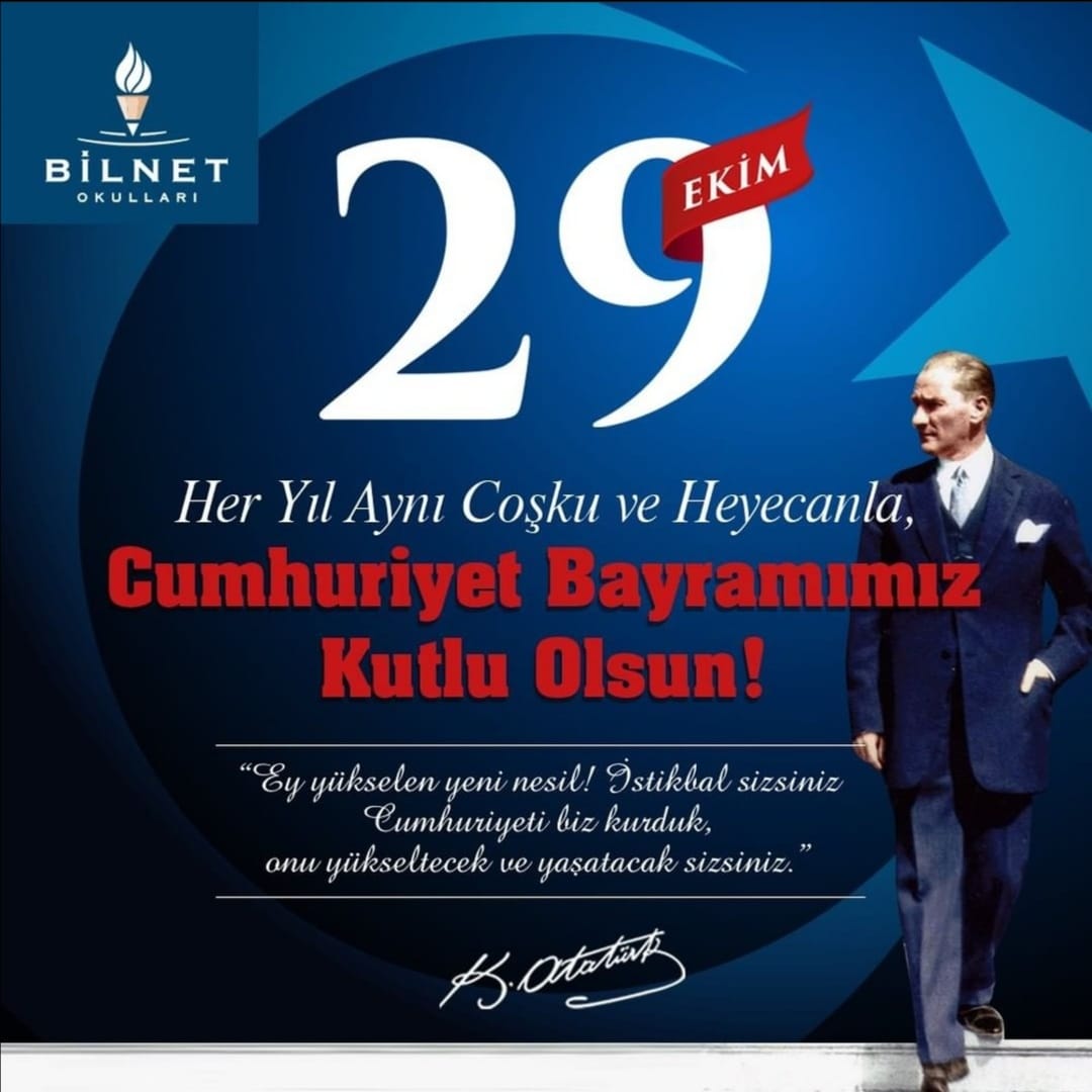 29 Ekim Cumhuriyet Bayramı Kutlu Olsun.

#BilnetOkulları #29EkimCumhuriyetBayramı #29Ekim #CumhuriyetBayramı #CumhuriyetinÇocuklarıyız