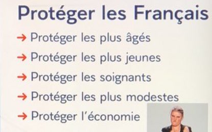 Macron saying that these are his five priorities. Protect the old, protect the young, protect medical staff, protect the less well off, protect the economy