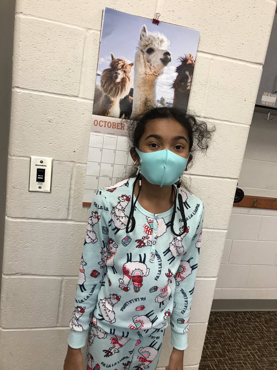 SWBerchman's tweet photo. Yes those are llama pajamas... and she has earrings to match! #RVResilient #RVSpiritWeek #sd113a https://t.co/mlGt2ciOYG