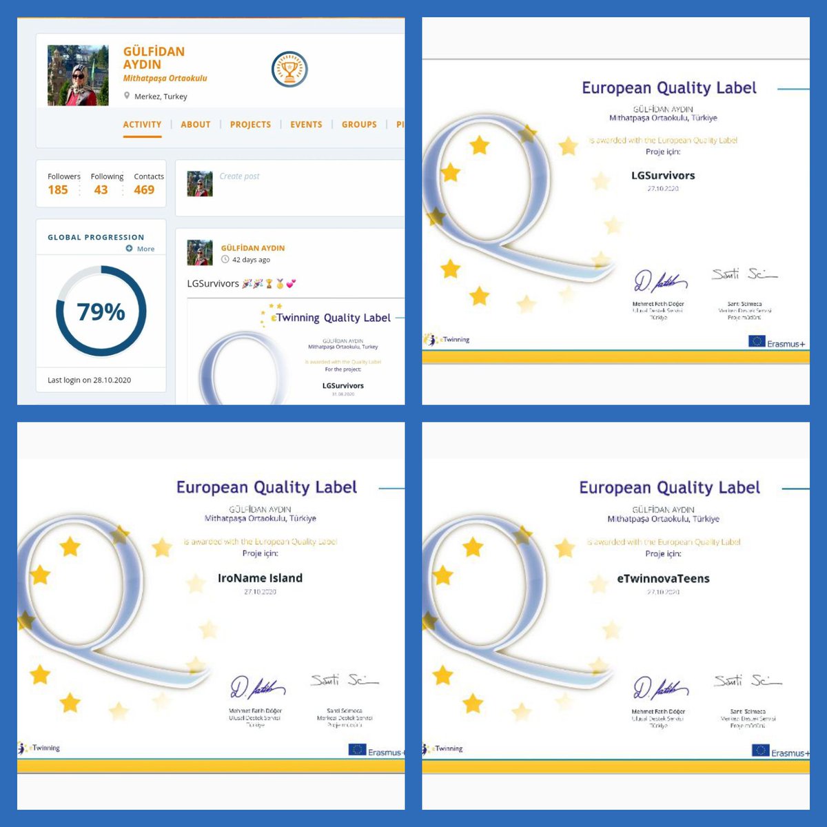 Cumhuriyetimizin 97.yilinda projelerimizle Avrupa'da birinciyiz. 🇹🇷🇹🇷🇹🇷🎉🥇🏆
<a href="/tretwinning/">eTwinning Türkiye</a> 
#eTwinningTürkiye
#Avrupadabirinciyiz
<a href="/eTwinning28/">Giresun eTwinning / FCL</a> <a href="/ziyaselcuk/">Ziya Selçuk</a> @mhbucuk <a href="/adnanboyaci/">Adnan BOYACI</a> <a href="/eTwinningEurope/">eTwinningEurope</a> <a href="/Giresunarge/">Giresun MEM AR-GE</a> <a href="/giresunilmem/">Giresun İl Milli Eğitim Müdürlüğü</a>