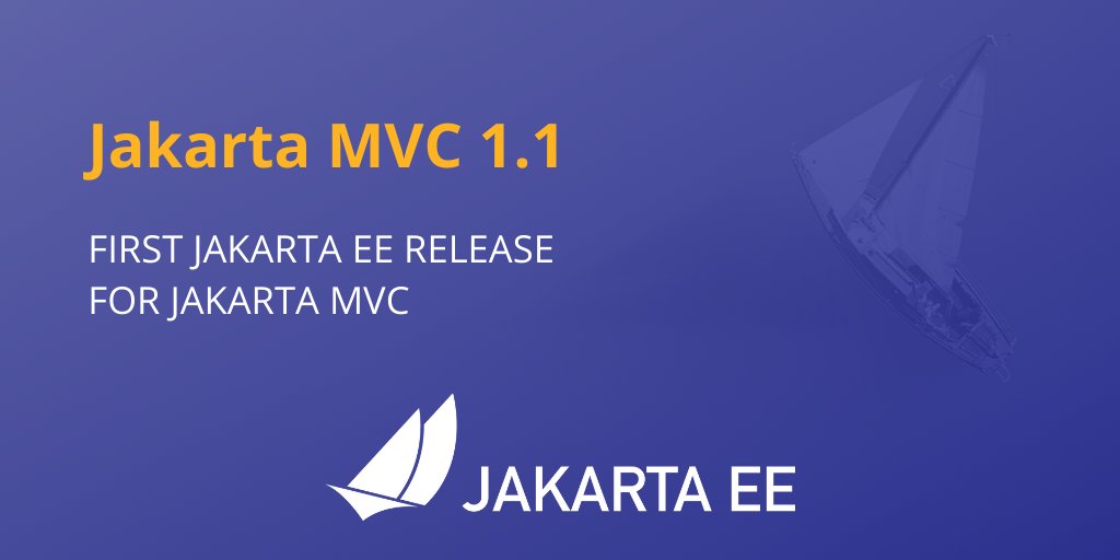 JakartaEE's tweet image. Jakarta MVC1.1, the first #JakartaEE release for Jakarta MVC, is out now! Congrats to project leads @ivar_grimstad & Christian Kaltepoth @chkal and everyone involved bit.ly/3kCAjnt #opensource #CommunityIsKey #JavaEE