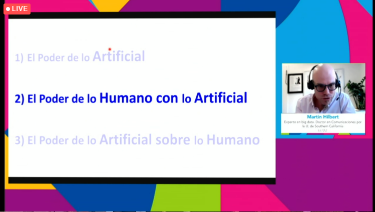 CRCPValpo's tweet photo. [Ahora] 📣¿Cuál es el rol del humano en la era de la inteligencia artificial?🤖 @martin_hilbert responde en #Colabora #24ee https://t.co/zIT2Y1Bqiv