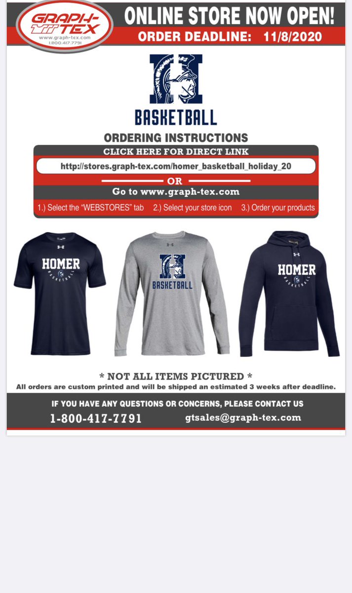 RexRobertRyan's tweet photo. Homer Basketball gear available now!

Deadline: 11/8

Order online, right from the web store  linked below 

https://t.co/qkJ9HSpcfR https://t.co/alpLjrgmwZ