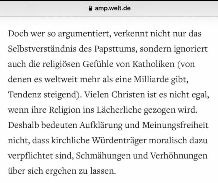 Cicek_Selcuk's tweet photo. Damals (2012), wo noch Medienorgane wie die @welt darüber aufgeklärt waren, dass auch die Freiheit ihre Grenzen hat und das Respektieren der religiösen Gefühle ein fundamentaler Bestandteil für das friedliche Zusammenleben ist. https://t.co/4uK5a7uqxu