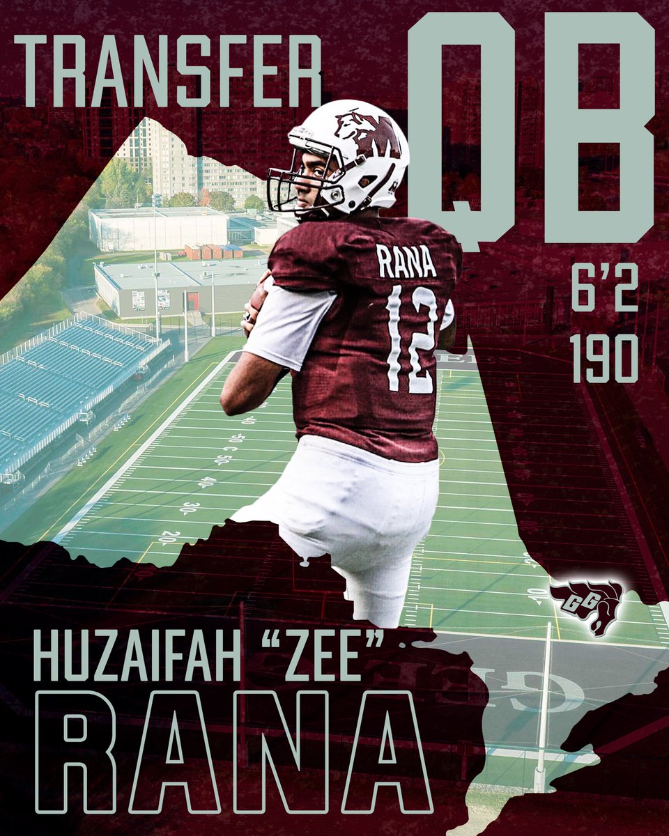 CoachNateTaylor's tweet photo. We are very excited to announce the signing of Ottawa’s very own Huzaifah “Zee” Rana. A 6’2 190 smooth and accurate pocket-passer who spent a year at Saint-Mary’s prior to that was a critical part of Ashbury’s 2018 OFSAA championship. Welcome home Zee! #GGnation #GeeGeePride https://t.co/eGayURptJD