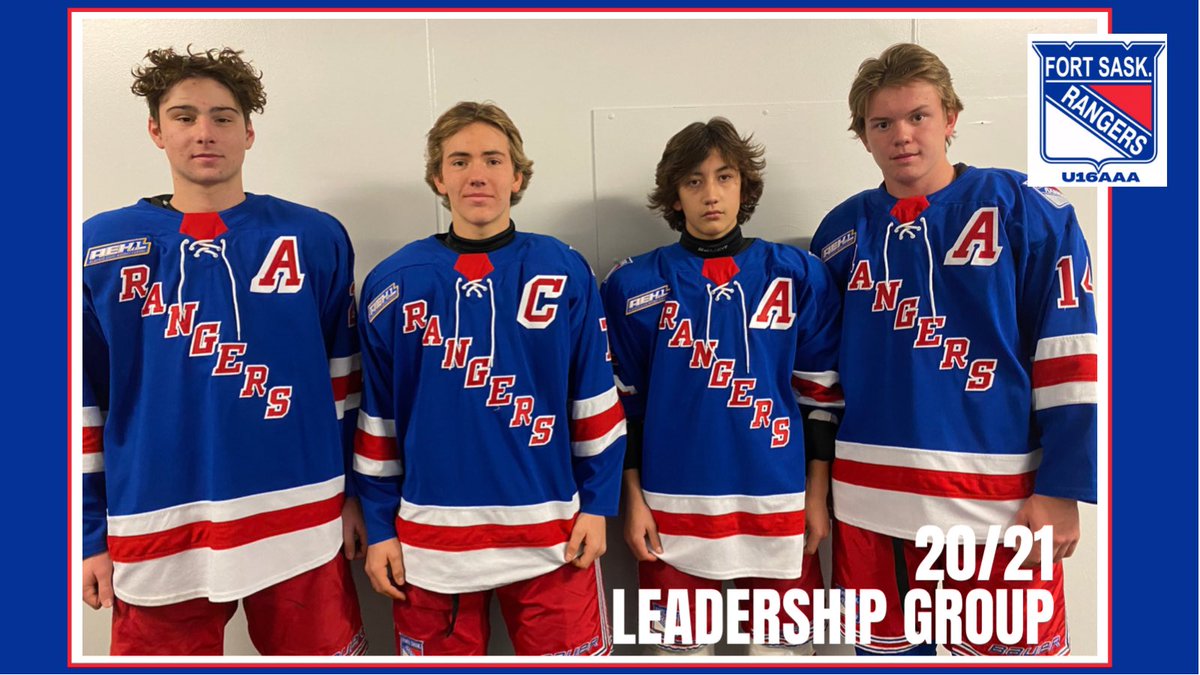 RAC_U17AAA's tweet photo. Say hello to the Rangers U16AAA Leadership Group 

L to R

A: 23 Kaden Kinjerski
C: 7    Riley Enns
A: 12  Drayden van der Torre
A: 14  Ryder Watton

Excited for this bunch 🏒🥅

#leaders #ourcaptains #racu16AAA #rangerpride #letsdothis https://t.co/fu0lFVpemq