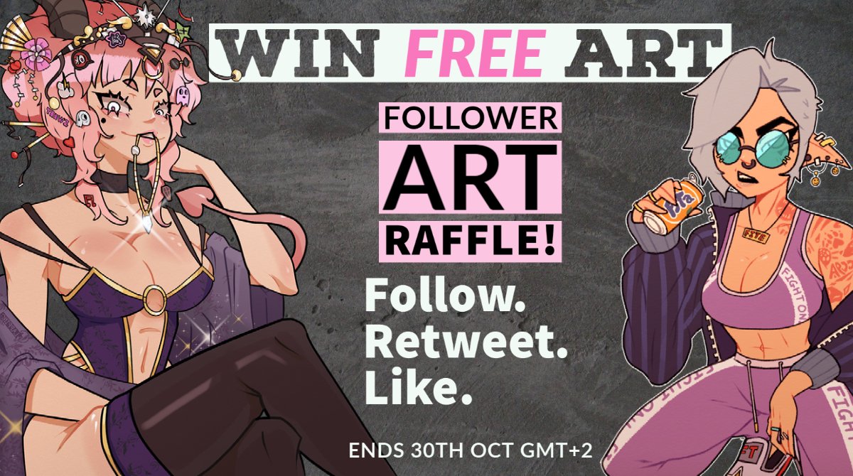ClappingDonuts's tweet photo. I have 450 followers? 
It's About time I do a RAFFLE! 👏

Want me to draw your OC's?

🍩1st Winner gets a Half Body
🍩2nd Winners claims a Bust
 
To Enter:
👏Be Following
🙌Retweet!
And give a lil' ❤️

Raffle Ends 30th OCT GMT+2
#art #artgiveaway #artraffle #CLIPSTUDIOPAINT https://t.co/x9asc4WOIc
