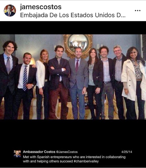 JamesCostos's tweet photo. In 2014 at the U.S. Embassy in Madrid, I meet an ambitious group of young Spanish entrepreneurs, on that day we founded #IN3Spain. So proud to see their passion, pride and commitment to Spain paying off!
They remain as a great source of inspiration for me!
https://t.co/5yzZQWYS97 https://t.co/tT0bcgtqRH